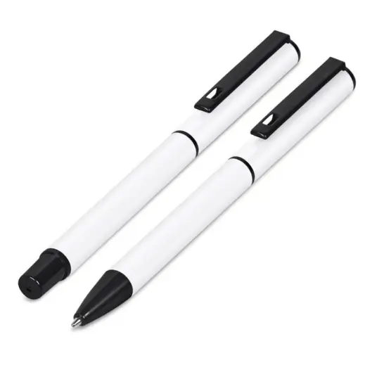 Altitude Stanza Ball Pen & Rollerball Set Solid White